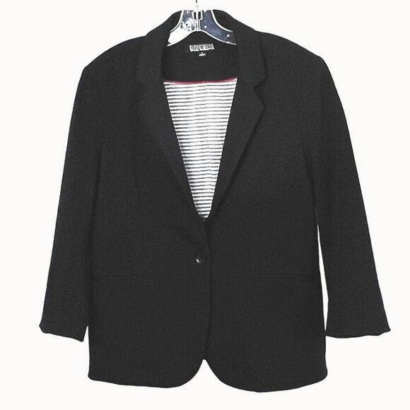 Original Nicole Miller Jackets & Blazers - Original Nicole Miller Womens Blazer Jacket Size L Black Cotten Polyester EUC!